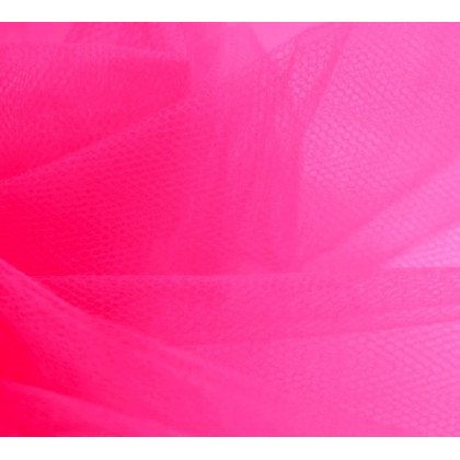 Pièce de tulle rose fluo