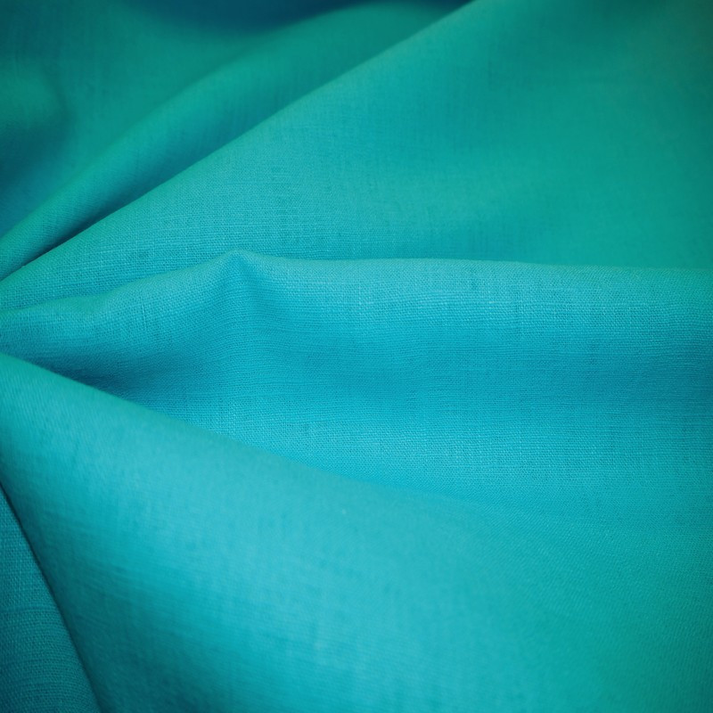 Toile de lin bleu turquoise