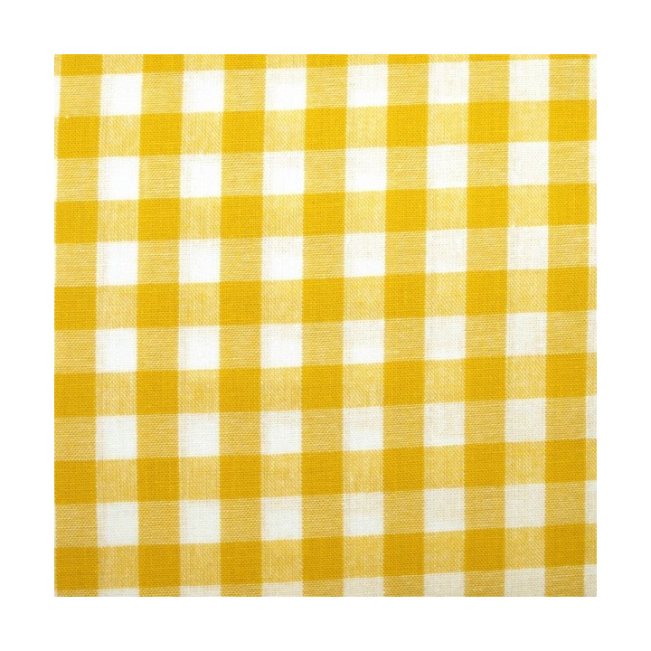 Tissu vichy moyen carreaux  jaune