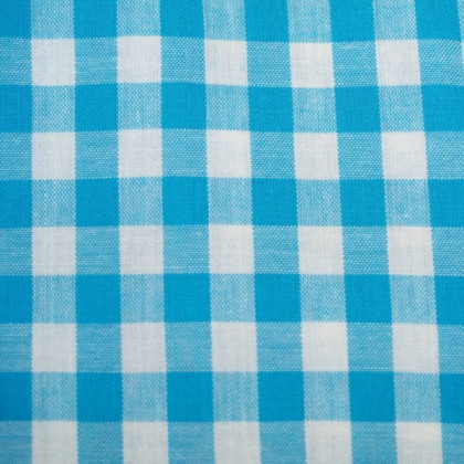 Tissu vichy moyen carreaux  turquoise