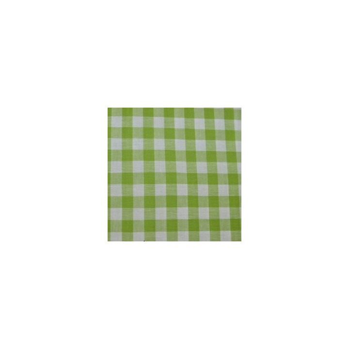Tissu vichy moyen carreaux  vert anis
