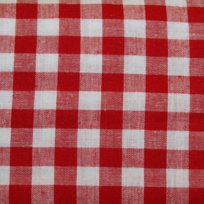 Tissu vichy moyen carreaux  rouge