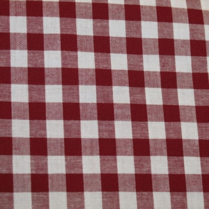 Tissu vichy moyen carreaux  bordeaux