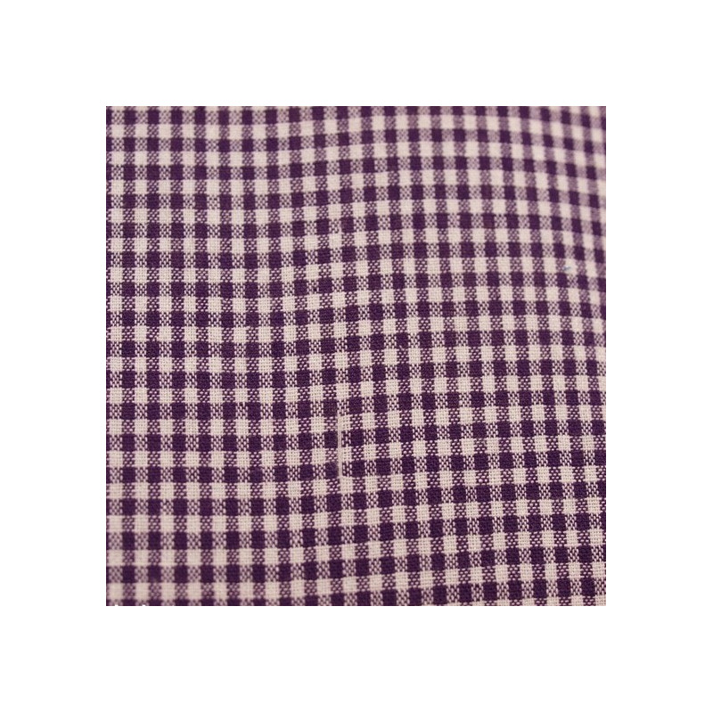 Tissu vichy petits carreaux violet