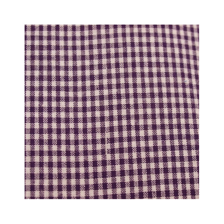 Tissu vichy petits carreaux  violet