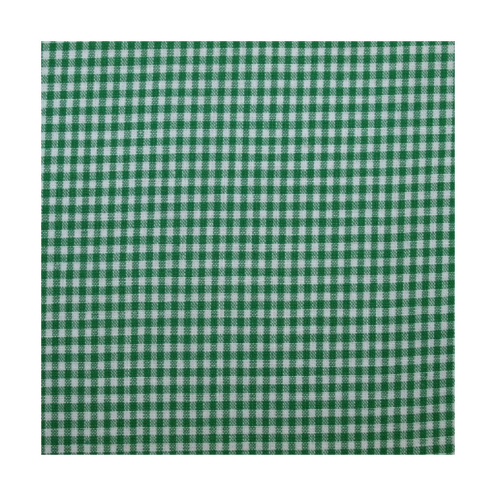 Tissu vichy petits carreaux vert cru