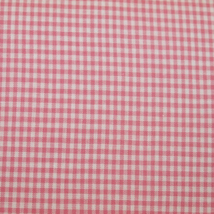 Tissu vichy petits carreaux rose foncé