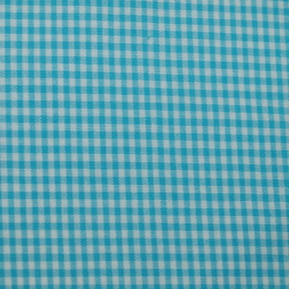 Tissu vichy petits carreaux  bleu turquoise