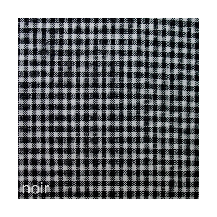 Tissu vichy petits carreaux noir