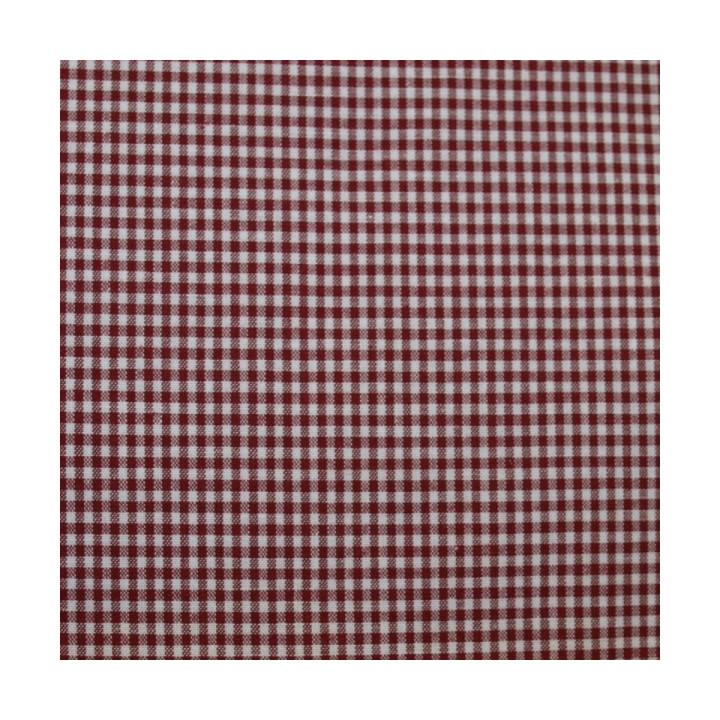 Tissu vichy petits carreaux  bordeaux