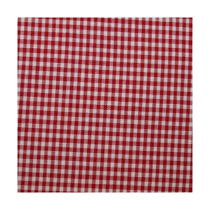 Tissu vichy petits carreaux rouge