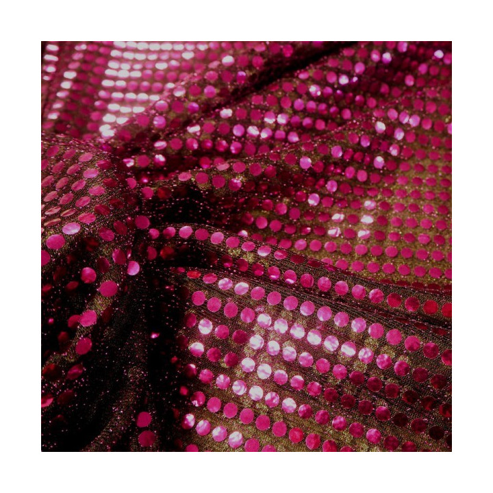 Tissu paillettes fuchsia