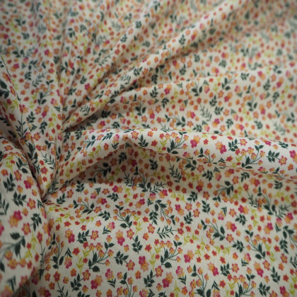 Tissu coton "imprimé digitale" jaune/vert