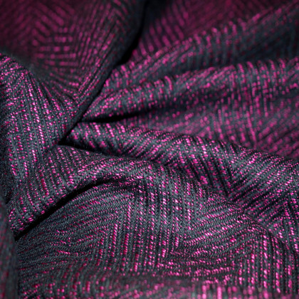 Tissu chevron fuchsia / noir