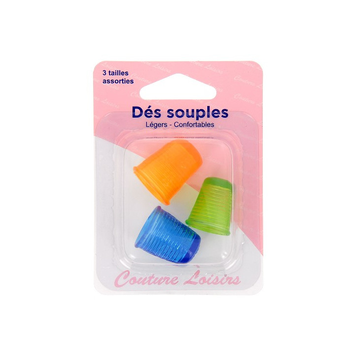 Dés à coudre souples 3 tailles