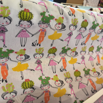 Tissu coton Cactus girls