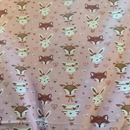 Tissu renard rose