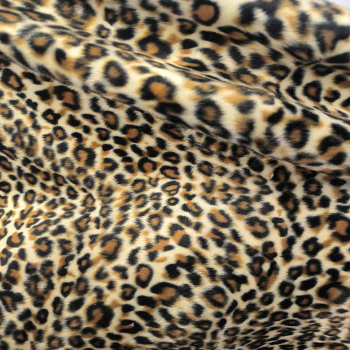 Tissu imitation peau de bête léopard