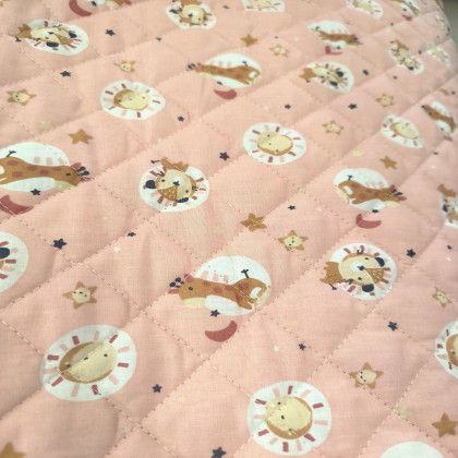 Tissu matelassé bébé rose