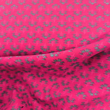 Coton léger fuchsia imprimé