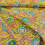 tissu coton imprimé jaune floral