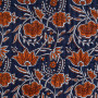 Tissu Matelassé Floral Bleu Marine & Terracotta