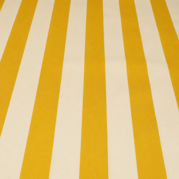 Tissu extérieur rayé  jaune / blanc cassé