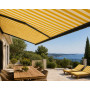 Tissu extérieur rayé  jaune / blanc cassé