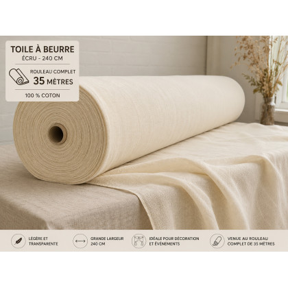 Toile à beurre écru 250 cm – 100 % coton