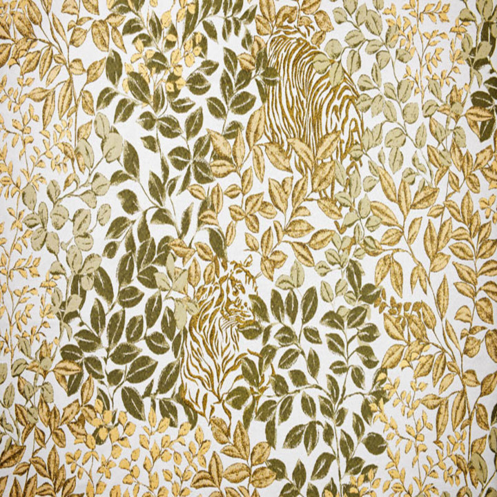Tissu ameublement Tigre sauge & Or