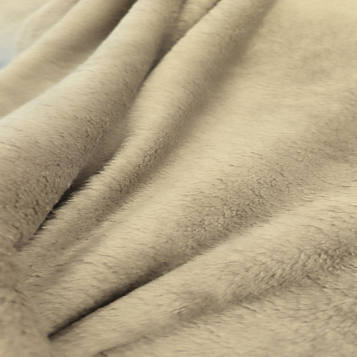 Tissu polaire doudou beige - taupe