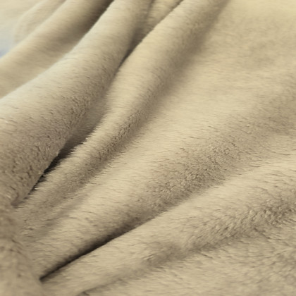 Tissu polaire doudou beige - taupe