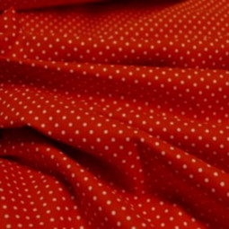 Tissu coton rouge à petits pois