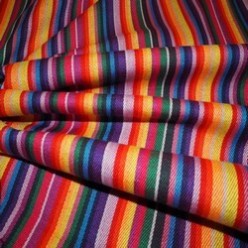 Tissu mexicain - Tissu à rayures colorées - Tissu mexicain au mètre